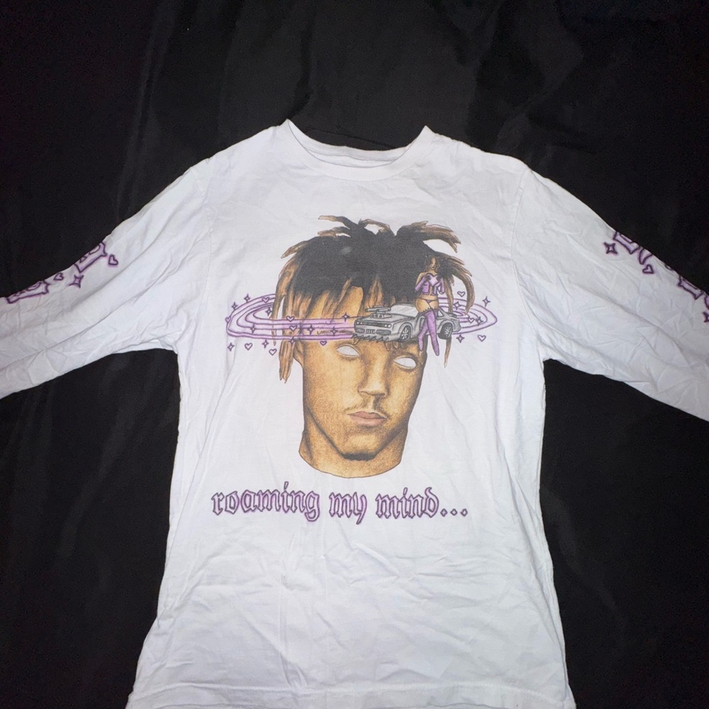 Juice wrld White Graphic Long Sleeve Shirt